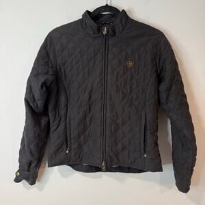 Ariat Women's Quilted Jacket Equestrian Style Full Zip Black Medium Horse Rodeo